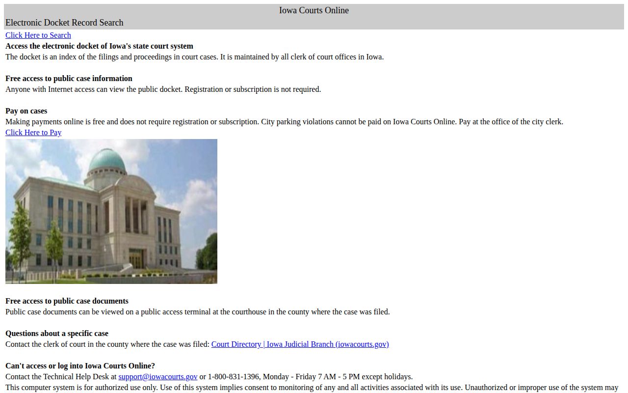 Iowa Courts search for Mitchell County arrest dispositions